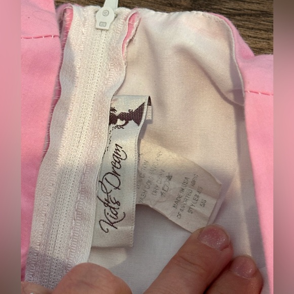 Kid's Dream Girls 5-6 Pink and White Embroidered Dress - Picture 2 of 6